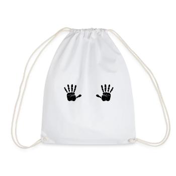 Handabdruck Hand Gipsabdruck Baby Geschenk - Turnbeutel - Weiß - Vorne