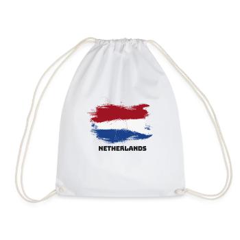 Netherlands Holland flag flag - Drawstring Bag - white - Front