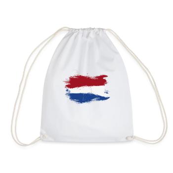 Netherlands Holland flag flag - Drawstring Bag - white - Front