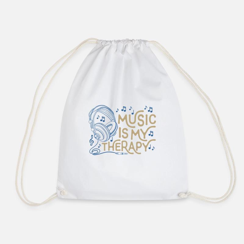 music is my therapy - Turnbeutel - Weiß