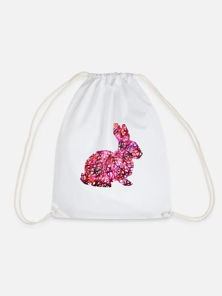 Ostern Hase Häschen Pink Geschenk Geschenkidee - Turnbeutel - Weiß