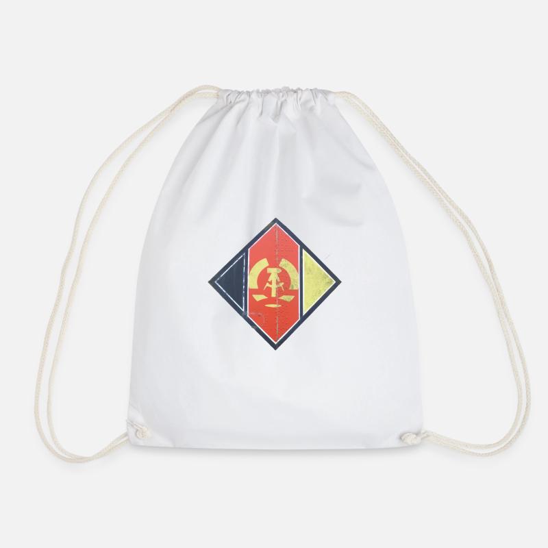 DDR verrottetes Schild Geschenk Idee - Turnbeutel - Weiß