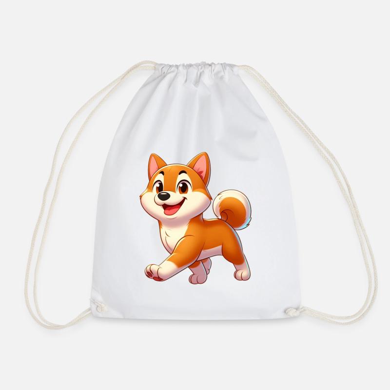 Shiba 3 - Drawstring Bag - white