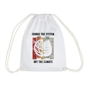 Student demo against climate change - Drawstring Bag - white - Front