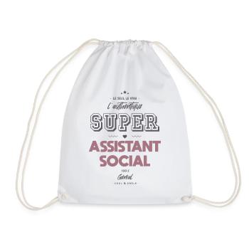 L authentique super assistant social - Sac de sport léger - blanc - Devant