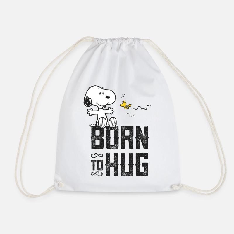 Peanuts Snoopy Born to Hug - Drawstring Bag - white