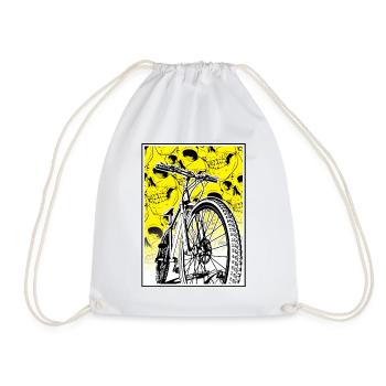 Fun Sport, Extreme Sport, Bike, Mountainbike, MTB - Drawstring Bag - white - Front