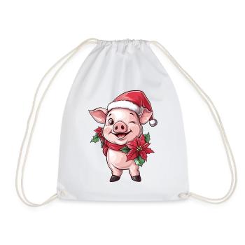 Piggy Piglet Christmas Christmas - Drawstring Bag - white - Front