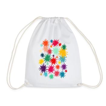 Fleurs colorées (d’occasion) 01 - Sac de sport léger - blanc - Devant