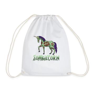 Halloween Einhorn untot Zombie lustig Geschenk - Turnbeutel - Weiß - Vorne