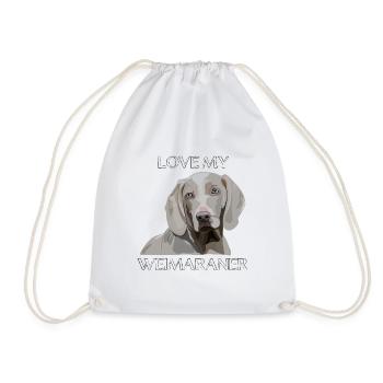 Ich liebe meinen Hund Weimaraner - Turnbeutel - Weiß - Vorne