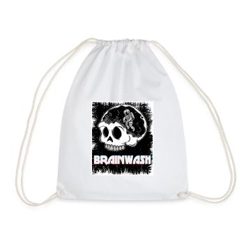 Astronaut in Skull Skull "Brainwash" - Drawstring Bag - white - Front