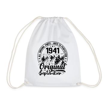 1941 September Original 83 Jahre altes Geburtstagsgeschenk - Turnbeutel - Weiß - Vorne