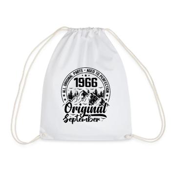 1966 September Original 58 Years Anniversary Gift - Drawstring Bag - white - Front