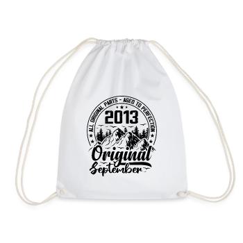 2013 September Original 11 Year Anniversary Gift - Drawstring Bag - white - Front