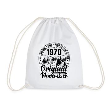 1970 November Original Geschenk zum 54-jährigen Jubiläum - Turnbeutel - Weiß - Vorne