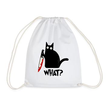 Chat effrayant quel graphique - Sac de sport léger - blanc - Devant
