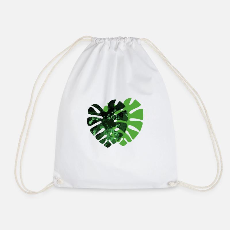 Monstera-Pflanze - Turnbeutel - Weiß