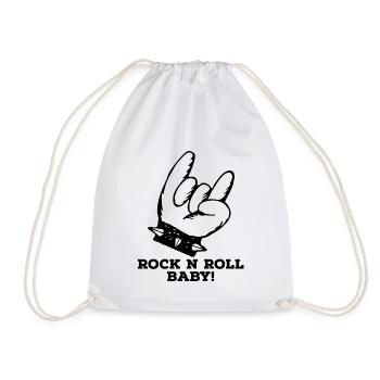 Rock n Roll Baby, Rockabella, Rockabilly - Drawstring Bag - white - Front