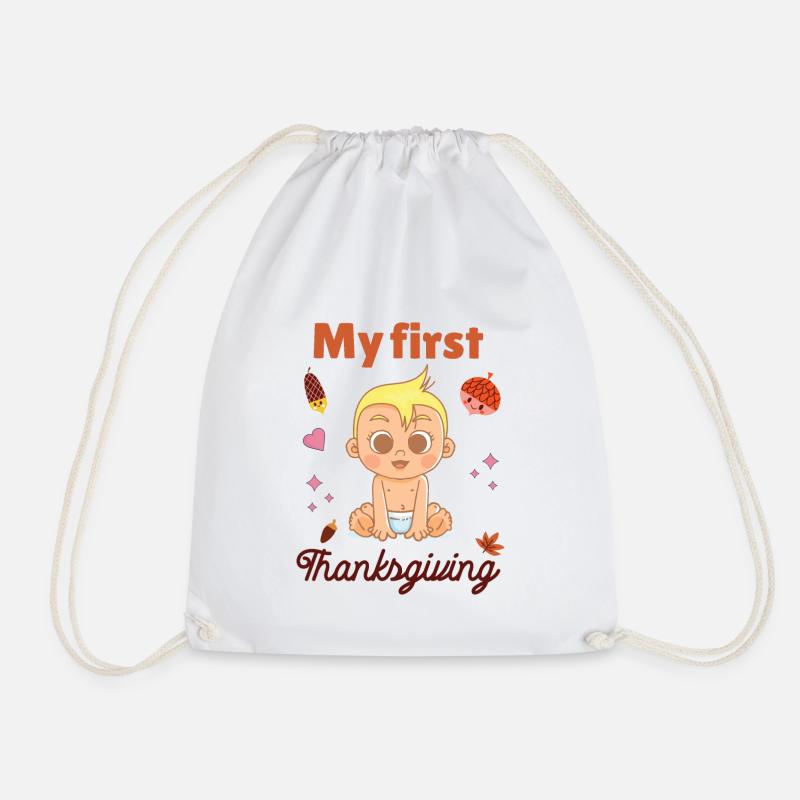 My first Thanksgiving - Drawstring Bag - white