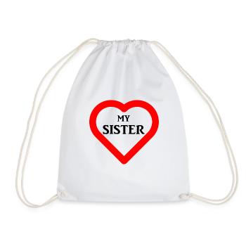 Love my sister - Drawstring Bag - white - Front