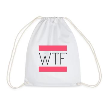 wtf girl - Drawstring Bag - white - Front