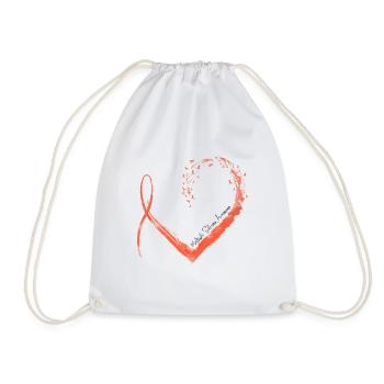 Ribbon Heart Multiple Sclerosis Awareness - Drawstring Bag - white - Front