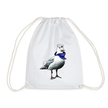 Seefahrer Möwe | Yolo-Artwork - Turnbeutel - Weiß - Vorne