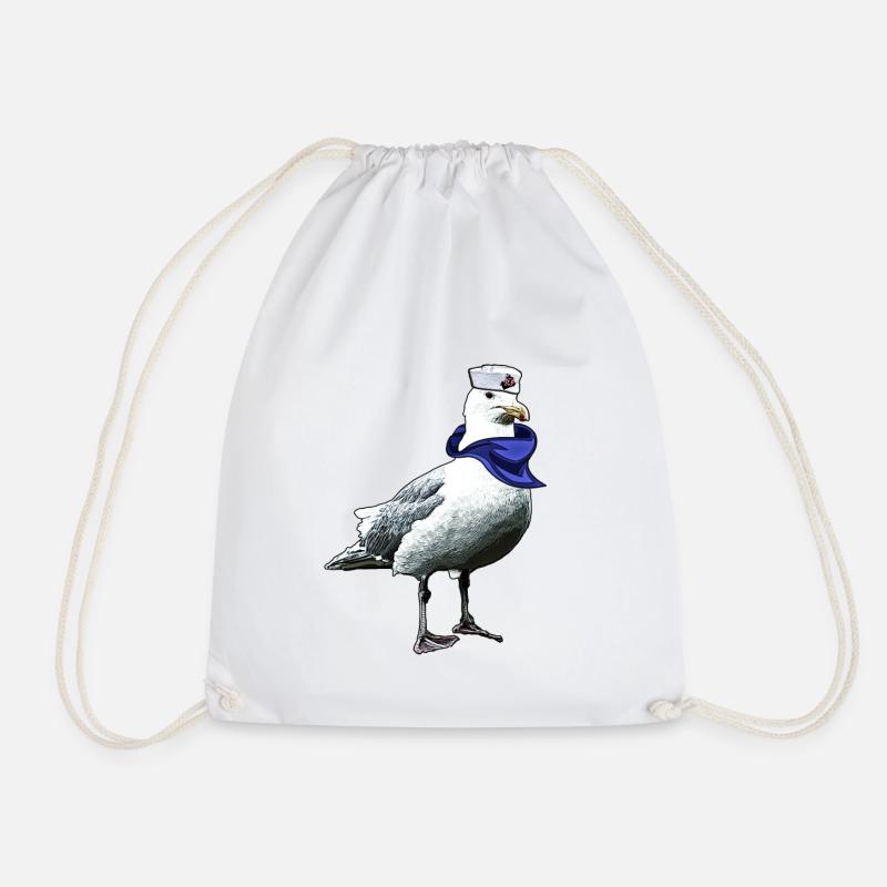 Seefahrer Möwe | Yolo-Artwork - Turnbeutel - Weiß