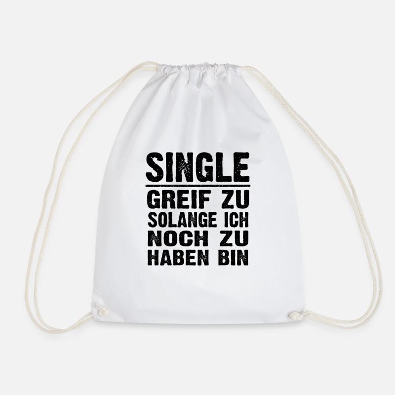 Single seeks love - gift for singles looking for - Drawstring Bag - white
