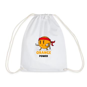 Karate Orange Orangen Power - Turnbeutel - Weiß - Vorne