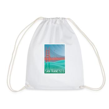 San Francisco Golden Gate Bridge - Drawstring Bag - white - Front