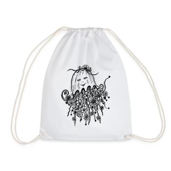 Floral jellyfish - Drawstring Bag - white - Front