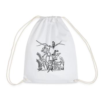 Jungle Fun - Drawstring Bag - white - Front