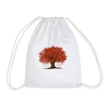 Tree - Autumn - Colorful - Season - Drawstring Bag - white - Front