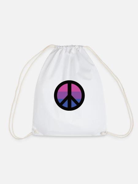Bisexuell Peace Friedenszeichen Hippie LGBT - Turnbeutel - Weiß