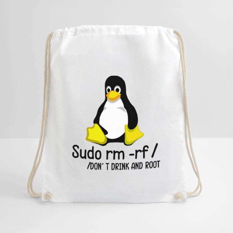Root Programmierer Tux Pinguin Coding Turnbeutel