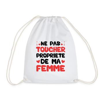 Ne pas toucher propriété de ma femme - Sac de sport léger - blanc - Devant