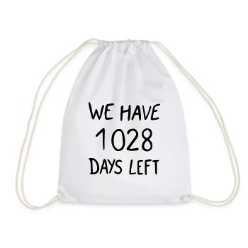 we have 1028 days left - Drawstring Bag - white - Front