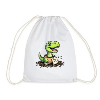Tea Rex Dinosaurier Tee - Turnbeutel - Weiß - Vorne