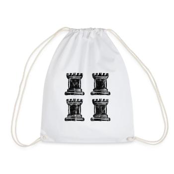 Retro Schach Schachspieler Schachmatt Schachfigur - Turnbeutel - Weiß - Vorne