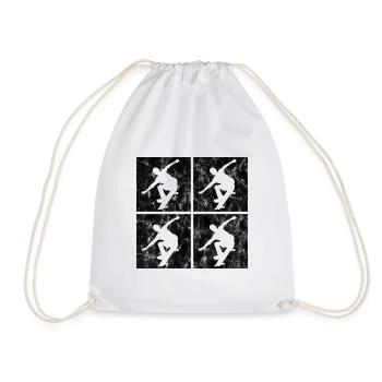 Skateboarder Skateboard Skater Skate Skateing - Drawstring Bag - white - Front