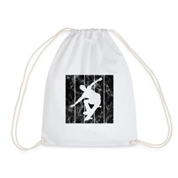 Skateboarder Skateboard Skater Skate Skateing - Drawstring Bag - white - Front