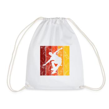 Skateboarder Skateboard Skater Skate Skateing - Drawstring Bag - white - Front