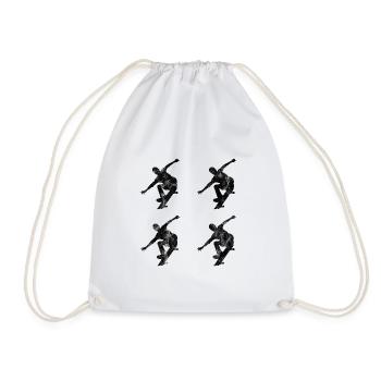 Skateboarder Skateboard Skater Skate Skateing - Drawstring Bag - white - Front