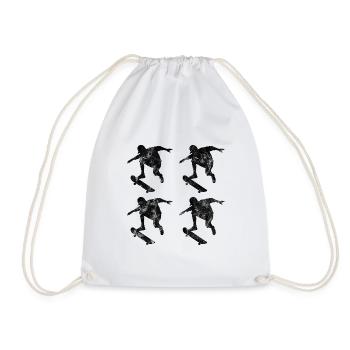 Skateboarder Skateboard Skater Skate Skateing - Drawstring Bag - white - Front