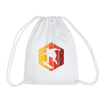 Skateboard Skateboarder Skater Skate Skateing - Drawstring Bag - white - Front