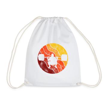 Bodybuilding Bodybuilder GYM Fitnessstudio Retro - Drawstring Bag - white - Front