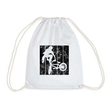 BMX Rad Fahrrad Retro Geschenk Bicycle Motocross - Turnbeutel - Weiß - Vorne