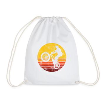 Cadeau rétro de vélo de vélo BMX Vélo Motocross - Sac de sport léger - blanc - Devant